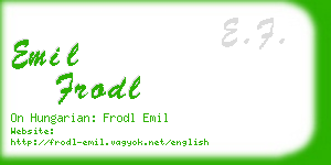 emil frodl business card